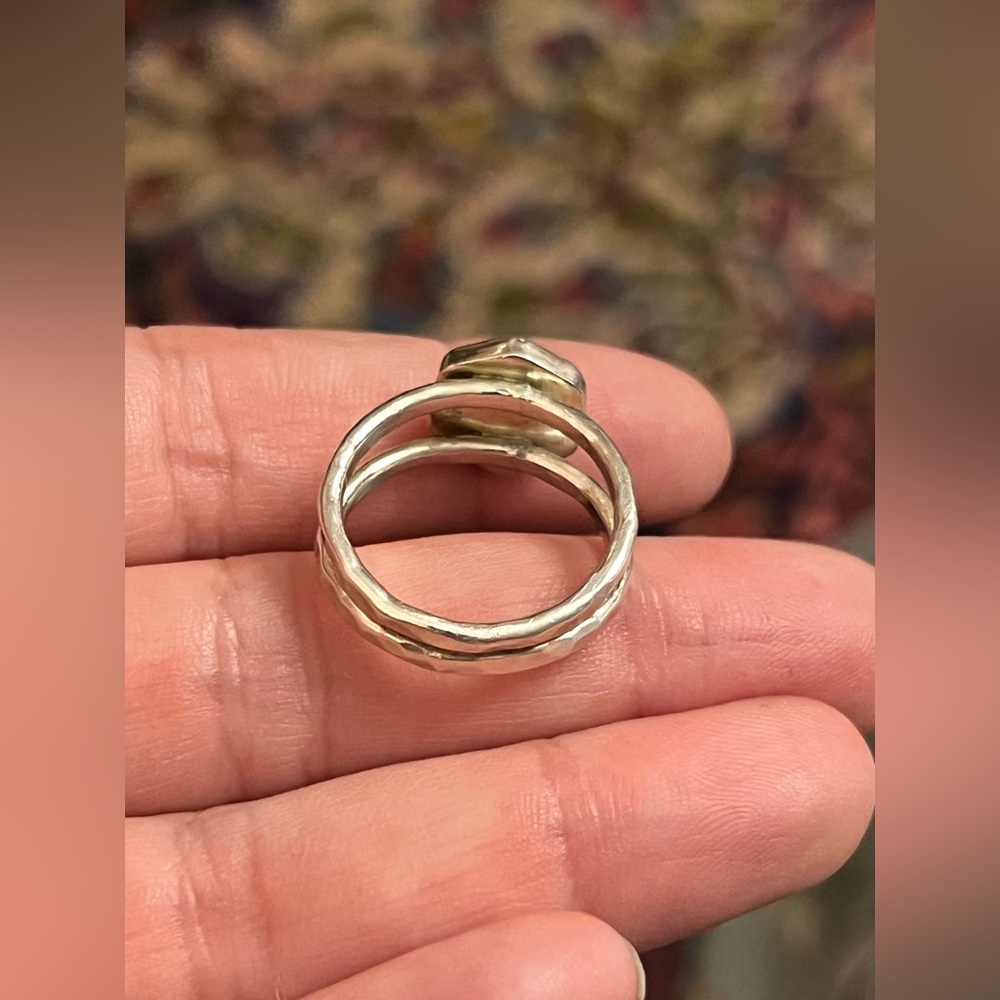 Silver Sapphire Sterling Silver Split Ring 8.75 - image 3